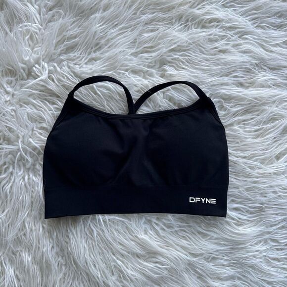 Dfyne Dynamic Backless Sports Bra Midnight Black Size Medium - Picture 1 of 7